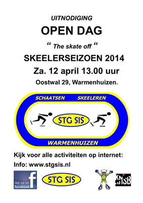 Opendag bij SIS - Skeelrseizoen 2014 - zaterdag 12 april 13.00 uur