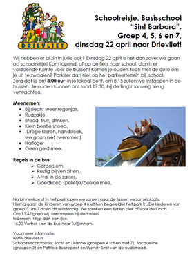 Schoolreisje Groep 4-7